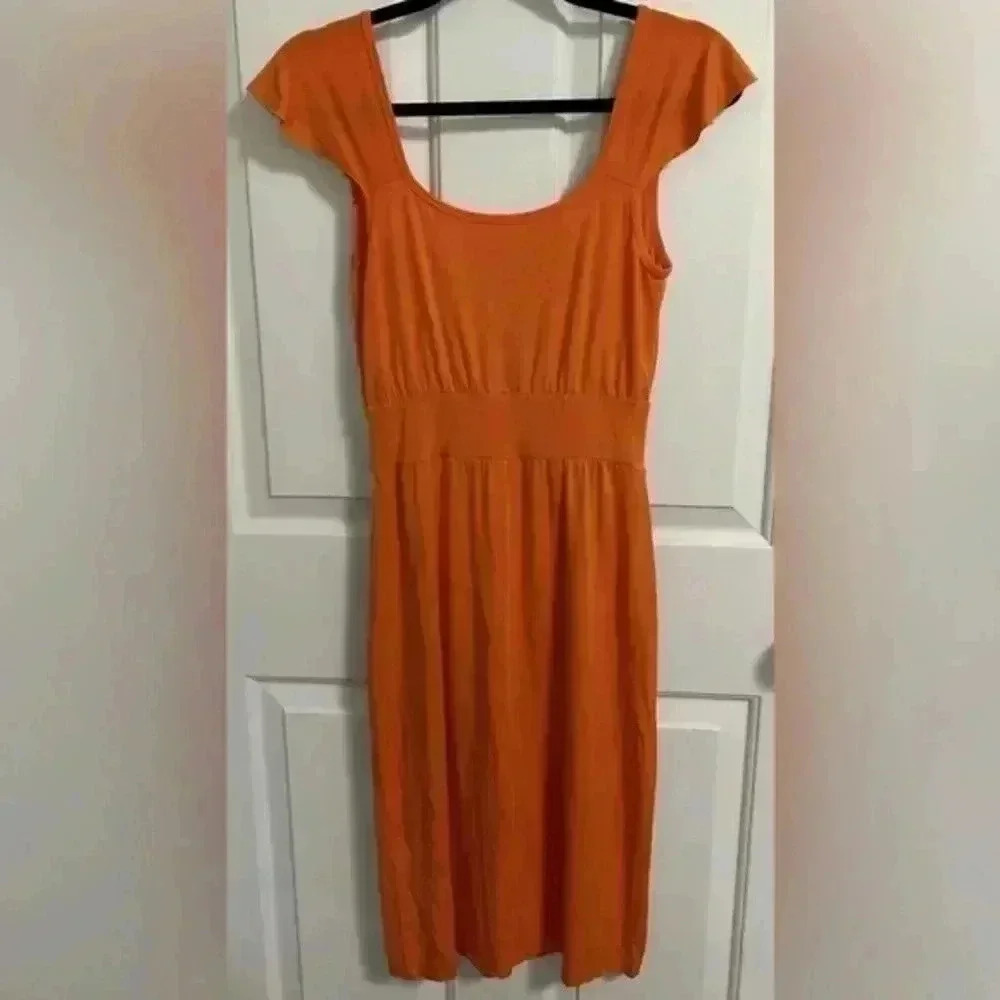 RACHEL PALLY Orange Scoopneck Super Soft Midi Length Dress XS